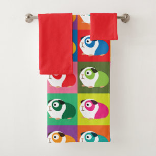 Pop Art Guinea Pigs Bath Towel Set