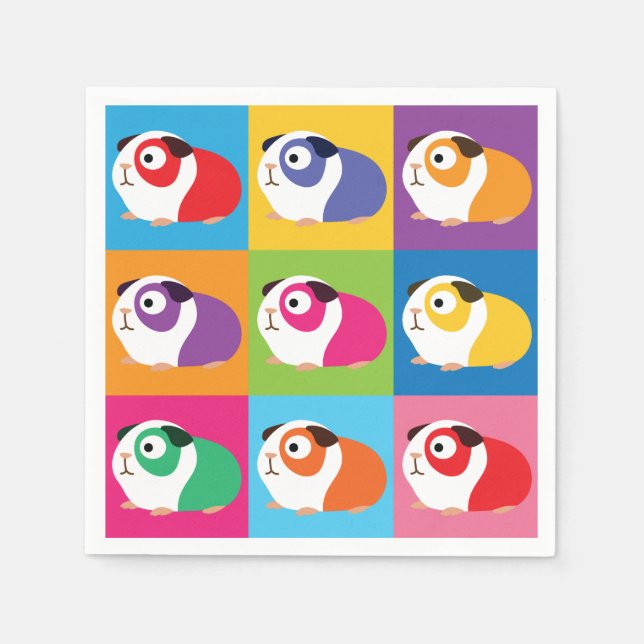 Pop Art Guinea Pigs Napkin (Front)