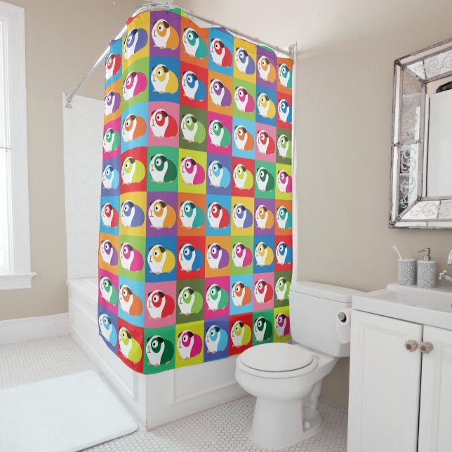 Pop Art Guinea Pigs Shower Curtain (In Situ)
