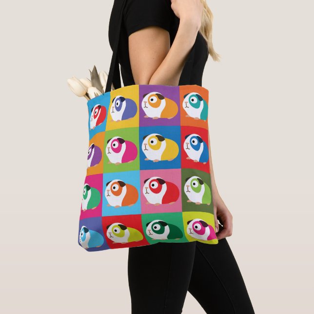 Pop Art Guinea Pigs Tote Bag (Close Up)