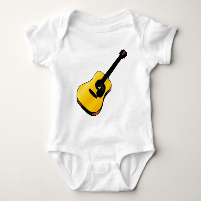 Pop Art Guitar Baby Bodysuit (Front)