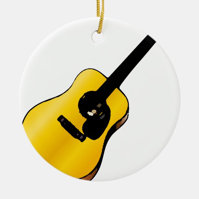 Pop Art Guitar Ceramic Tree Decoration (Front)