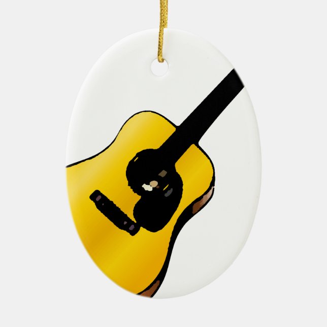 Pop Art Guitar Ceramic Tree Decoration (Front)