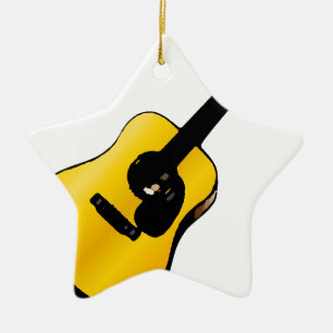Pop Art Guitar Ceramic Tree Decoration