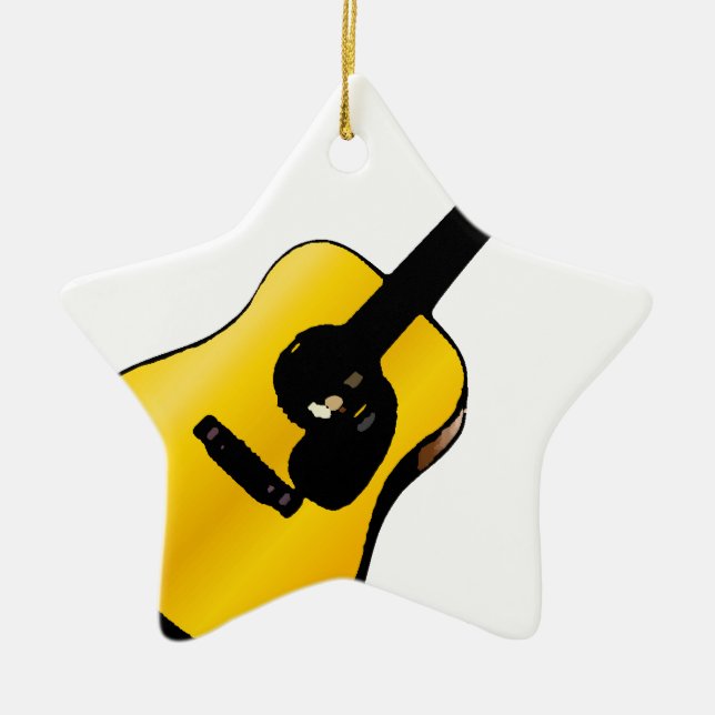 Pop Art Guitar Ceramic Tree Decoration (Front)