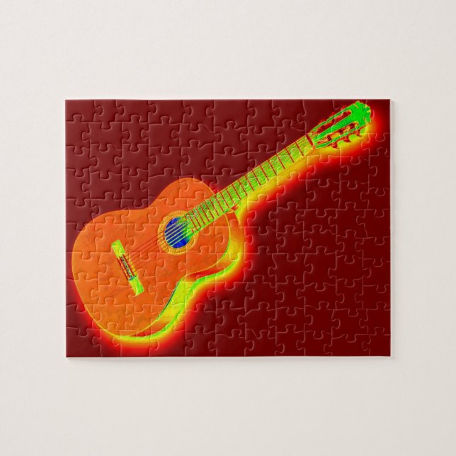 Pop Art Guitar Painting Illustration Jigsaw Puzzle (Horizontal)