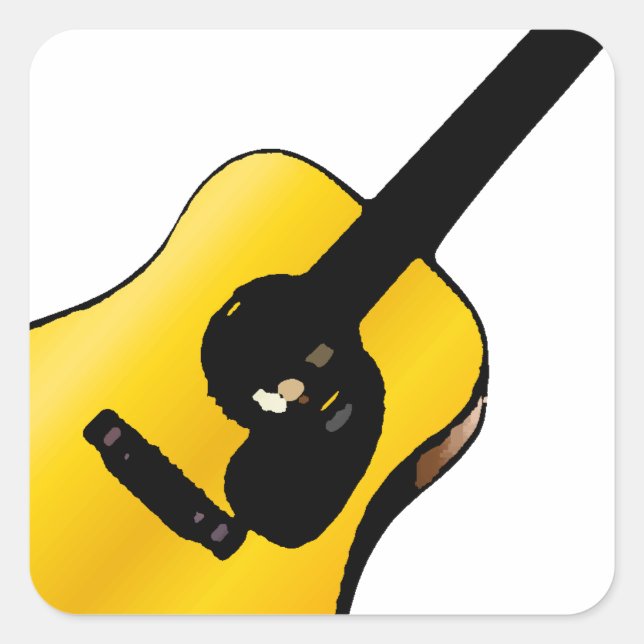 Pop Art Guitar Square Sticker (Front)