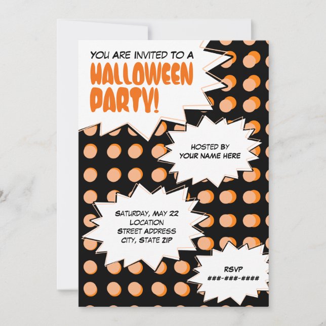 Pop Art Halloween Party Invitation (Front)