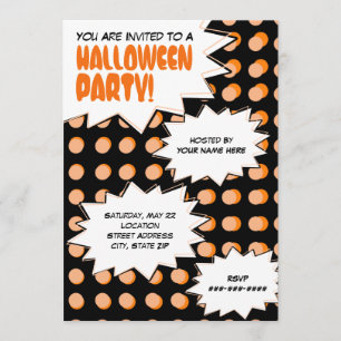 Pop Art Halloween Party Invitation