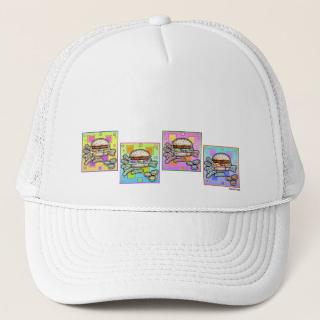 Pop Art HAMBURGER HAT - SPORTS CAP (Front)