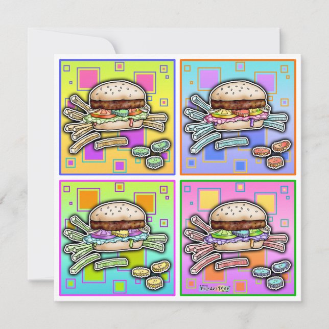 Pop Art HAMBURGER INVITATION (Front)