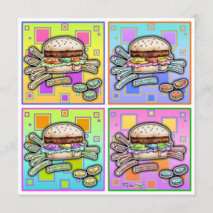 Pop Art HAMBURGER INVITATION
