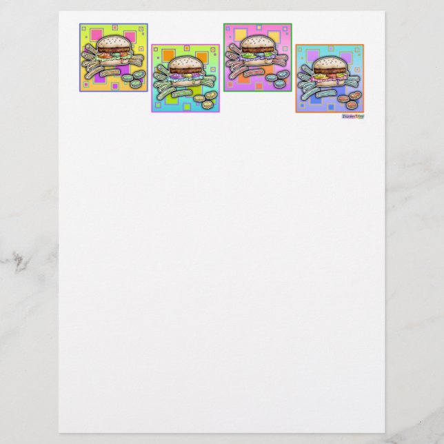 Pop Art HAMBURGER LETTERHEAD (Front)