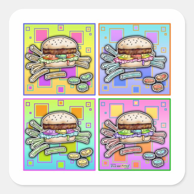 Pop Art HAMBURGER STICKER (Front)