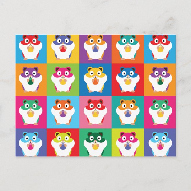 Pop Art Hamsters Postcard (Front)