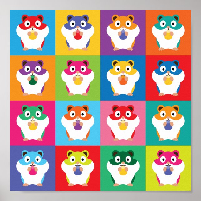 Pop Art Hamsters Poster (Front)