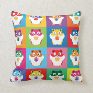 Pop Art Hamsters Throw Pillow
