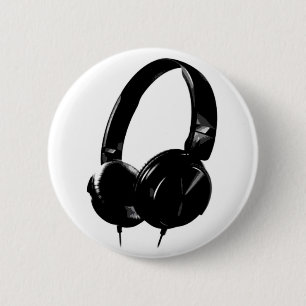 Pop Art Headphone 6 Cm Round Badge