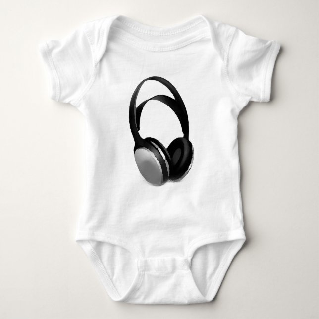Pop Art Headphone Baby Bodysuit (Front)