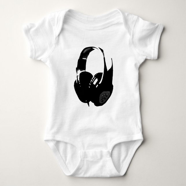Pop Art Headphone Baby Bodysuit (Front)