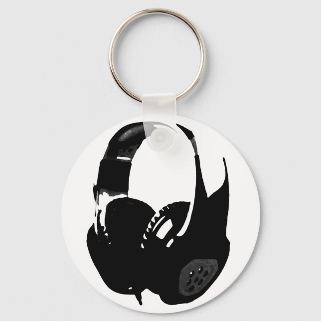 Pop Art Headphone Key Ring (Front)