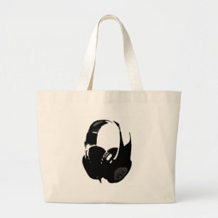 Pop Art Headphone Large Tote Bag