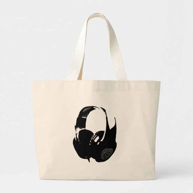 Pop Art Headphone Large Tote Bag (Front)