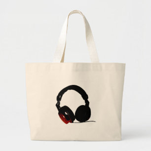 Pop Art Headphone Large Tote Bag