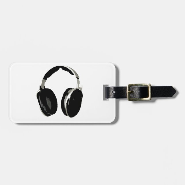 Pop Art Headphone Luggage Tag (Front Horizontal)