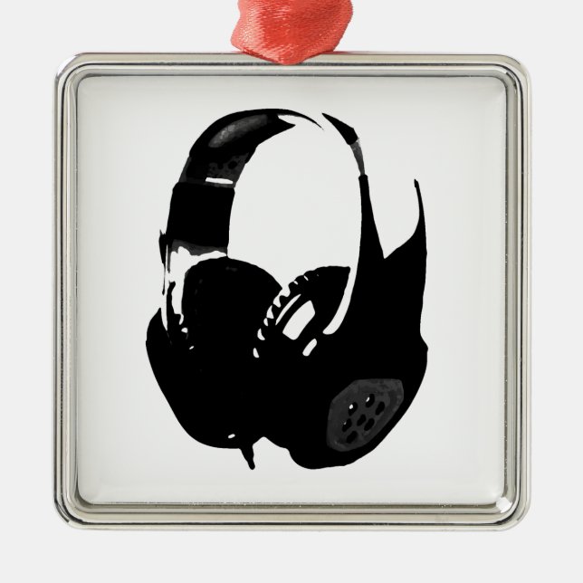 Pop Art Headphone Metal Tree Decoration (Front)
