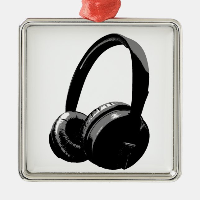 Pop Art Headphone Metal Tree Decoration (Front)