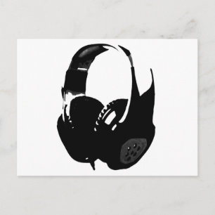 Pop Art Headphone Postcard