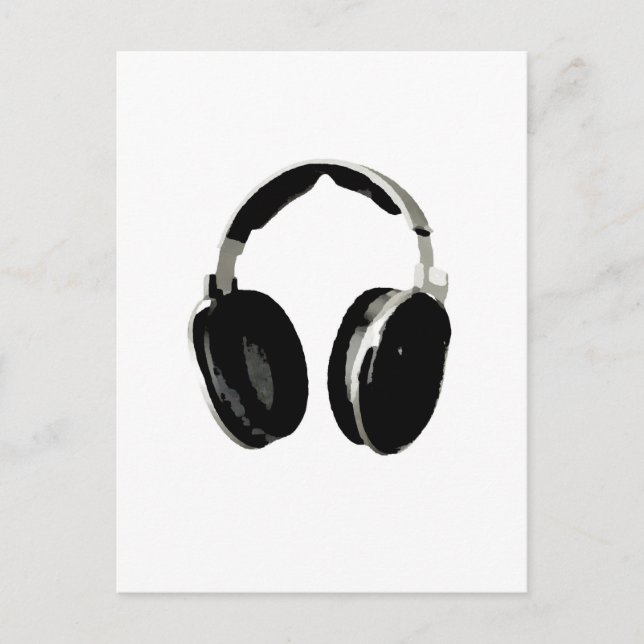Pop Art Headphone Postcard (Front)