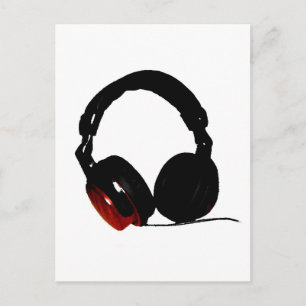 Pop Art Headphone Postcard