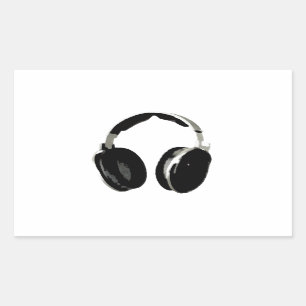Pop Art Headphone Rectangular Sticker