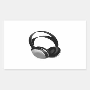 Pop Art Headphone Rectangular Sticker