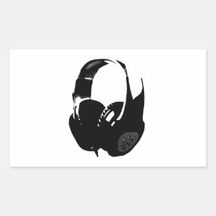 Pop Art Headphone Rectangular Sticker