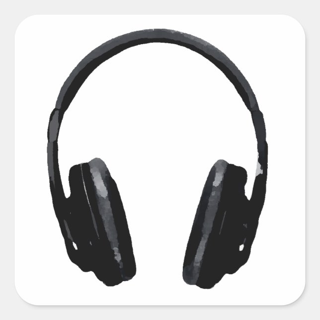 Pop Art Headphone Square Sticker (Front)