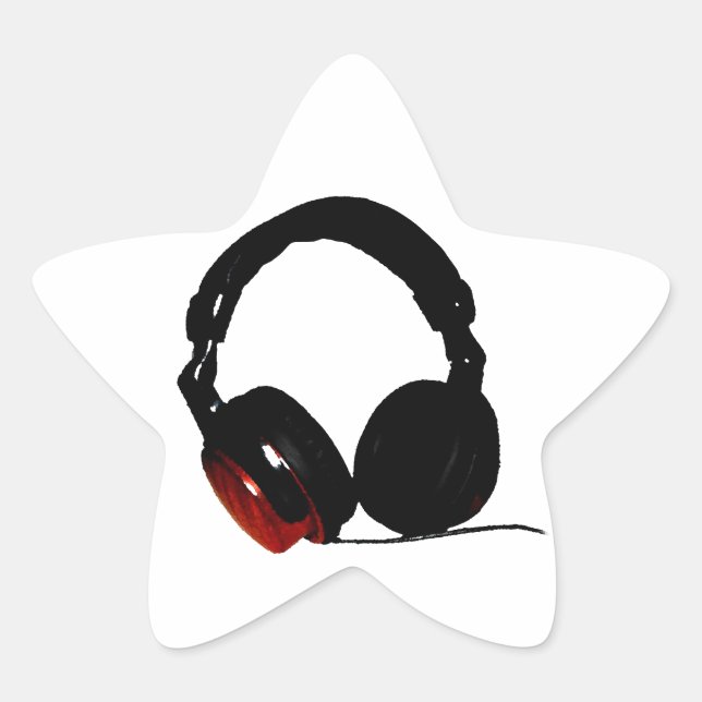 Pop Art Headphone Star Sticker (Front)