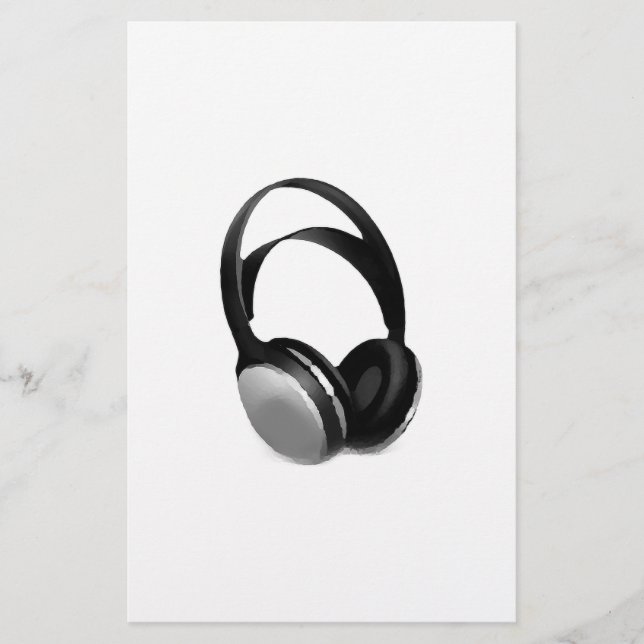 Pop Art Headphone Stationery (Front)