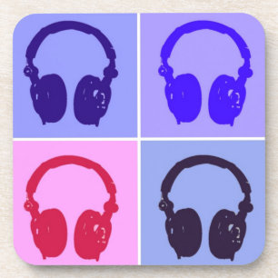 Pop Art Headphones Coaster