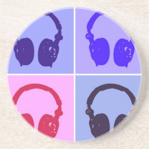 Pop Art Headphones Coaster