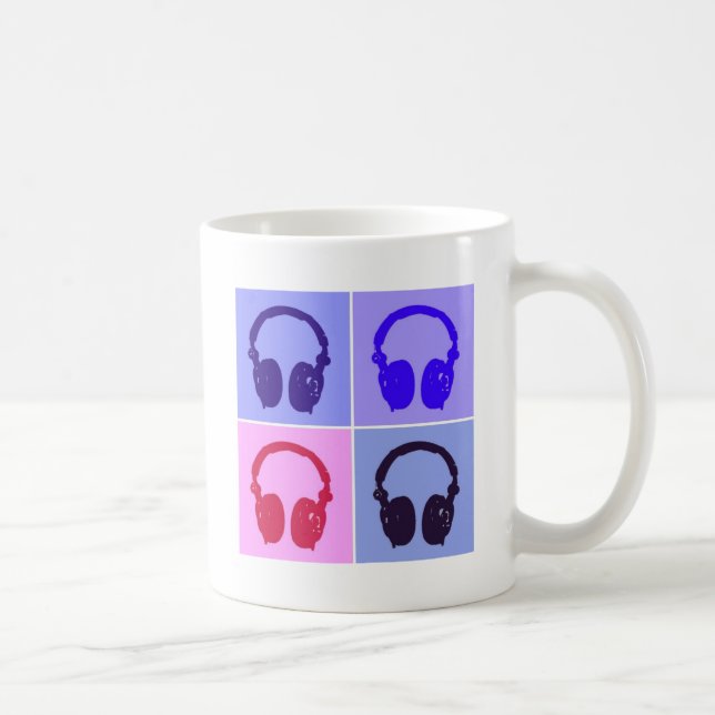 Pop Art Headphones Coffee Mug (Right)