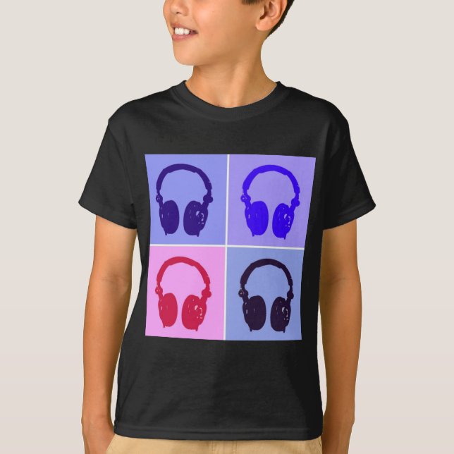 Pop Art Headphones T-Shirt (Front)