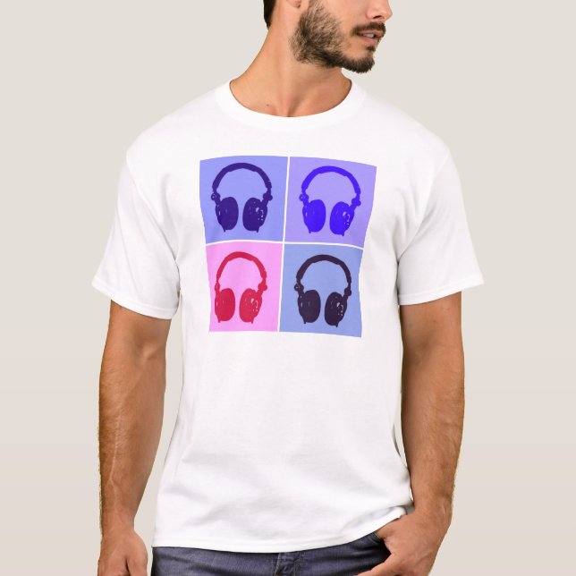 Pop Art Headphones T-Shirt (Front)