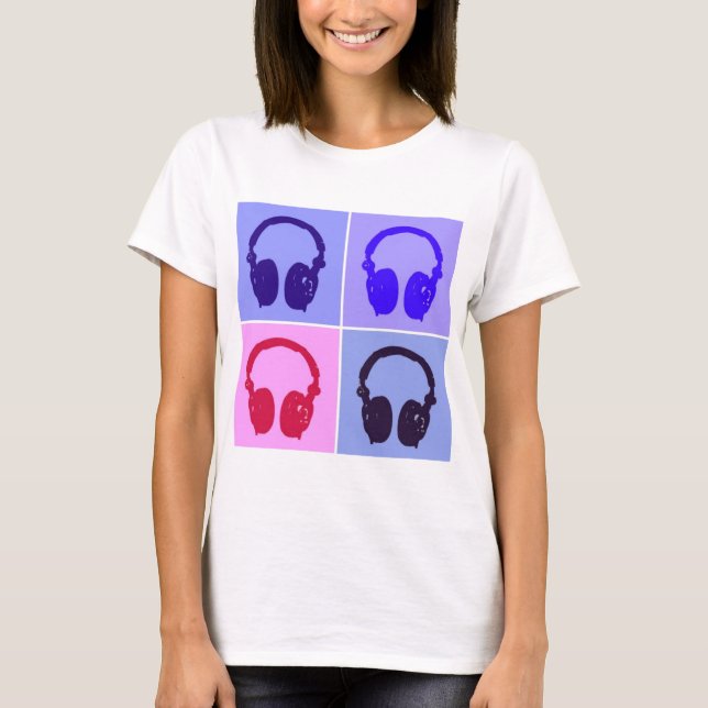 Pop Art Headphones T-Shirt (Front)