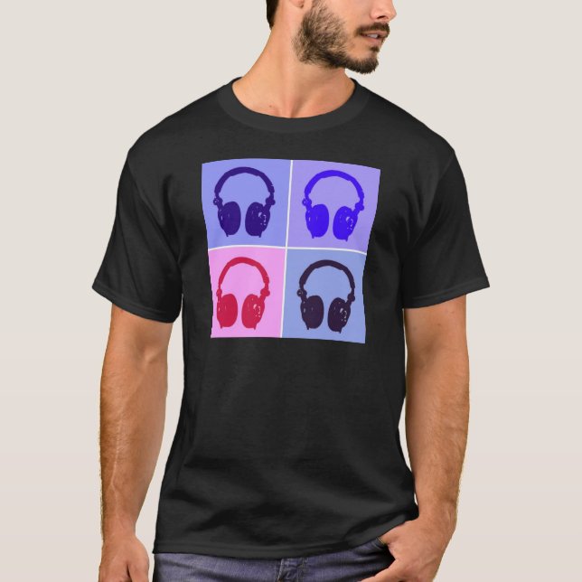 Pop Art Headphones T-Shirt (Front)