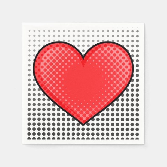 Pop Art Heart Napkin (Front)