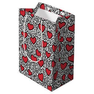 Pop Art Heart Pattern Medium Gift Bag
