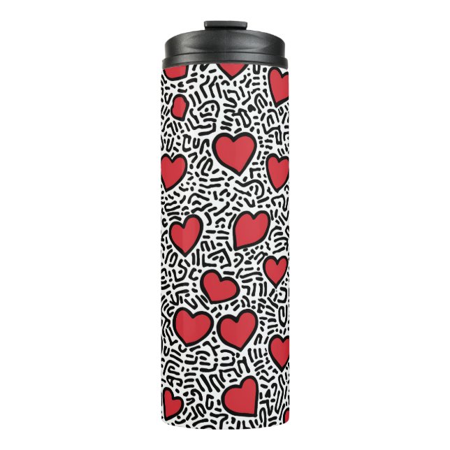 Pop Art Heart Pattern Thermal Tumbler (Front)